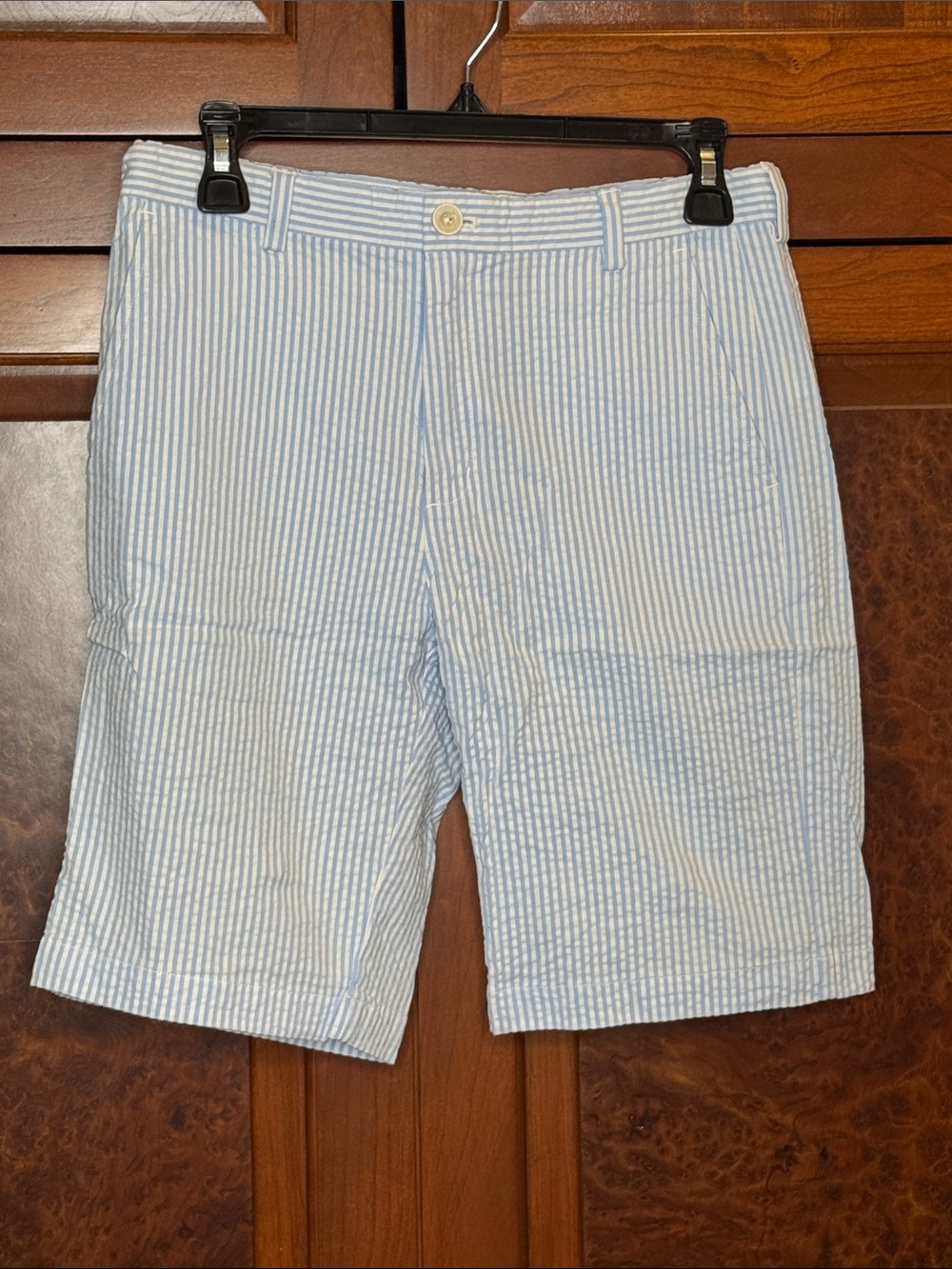 Light Blue & White vineyard vines Seersucker boys Shorts